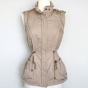 Elie Tahari Khaki Tan Taupe Utility Vest XS